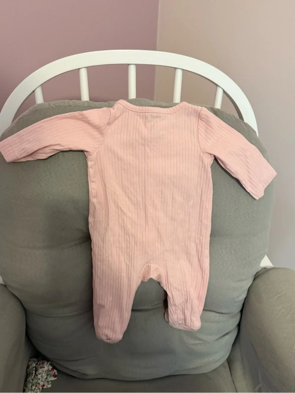 Carter's Light Pink Ribbed Footed One-Piece